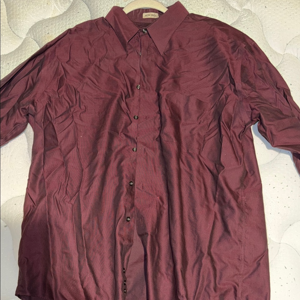 Pronto Uomo Men's Dark Red Button Down Shirt